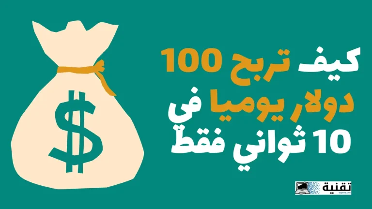 كيف تربح 100 دولار يوميا في 10 ثواني فقط من الانترنت